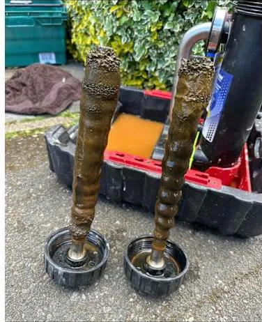 Sludge pulled out by the magnetic filter